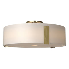 Impressions Large Semi-Flush Mount Light by Hubbardton Forge, Dimmable, Opal Glass Shade, Multiple Finishes