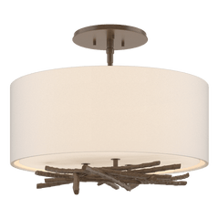 Brindille 3-Light Semi-Flush Mount Fixture by Hubbardton Forge - Handcrafted Nature-Inspired Design