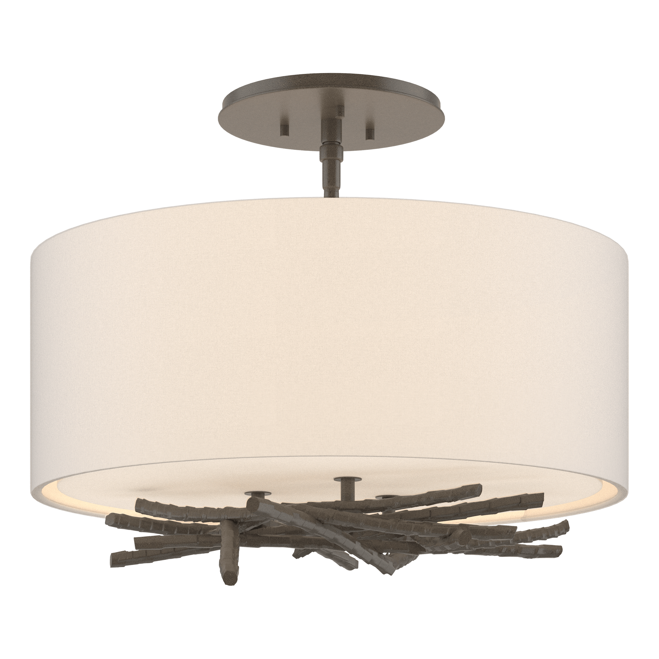 Brindille 3-Light Semi-Flush Mount Fixture by Hubbardton Forge - Handcrafted Nature-Inspired Design