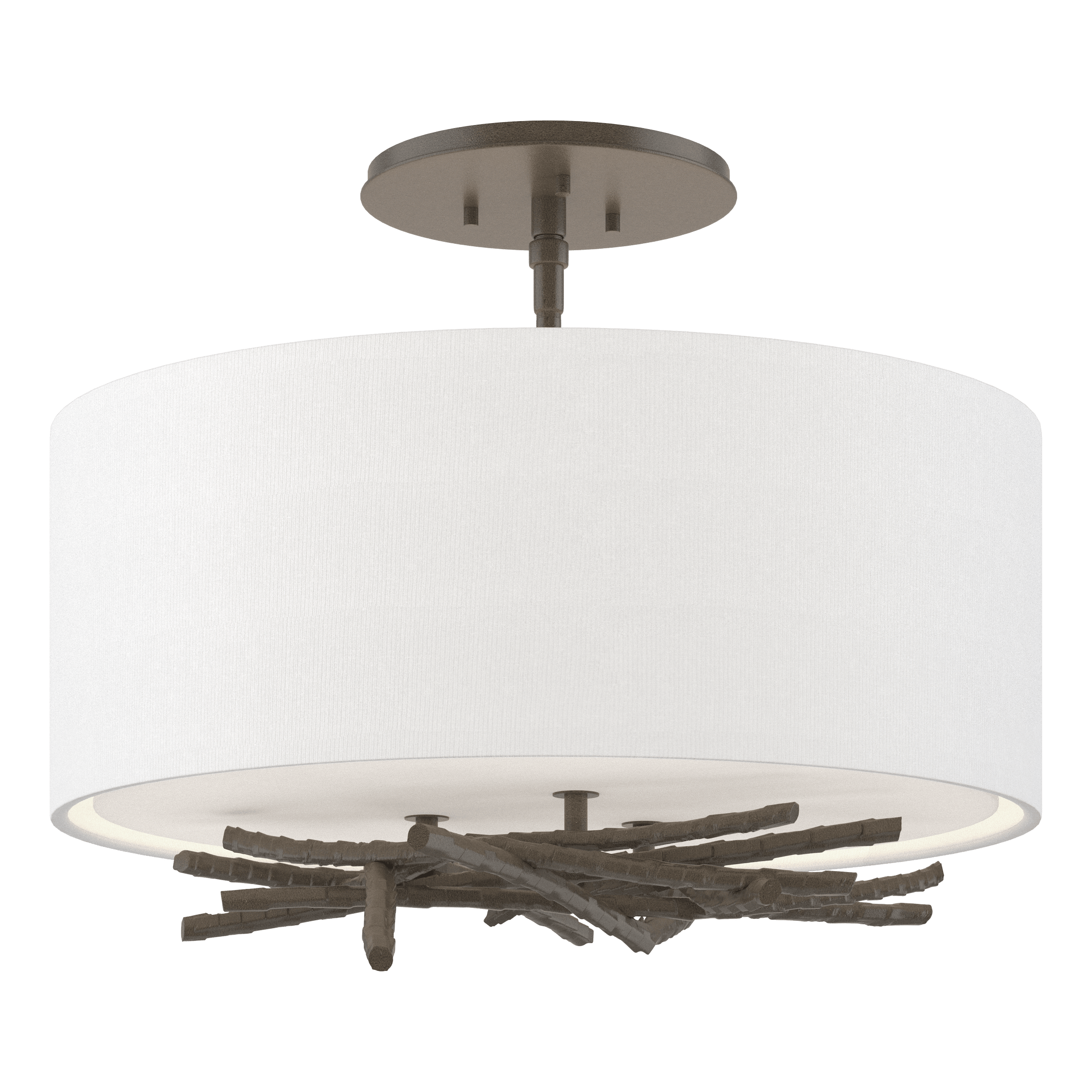 Brindille 3-Light Semi-Flush Mount Fixture by Hubbardton Forge - Handcrafted Nature-Inspired Design