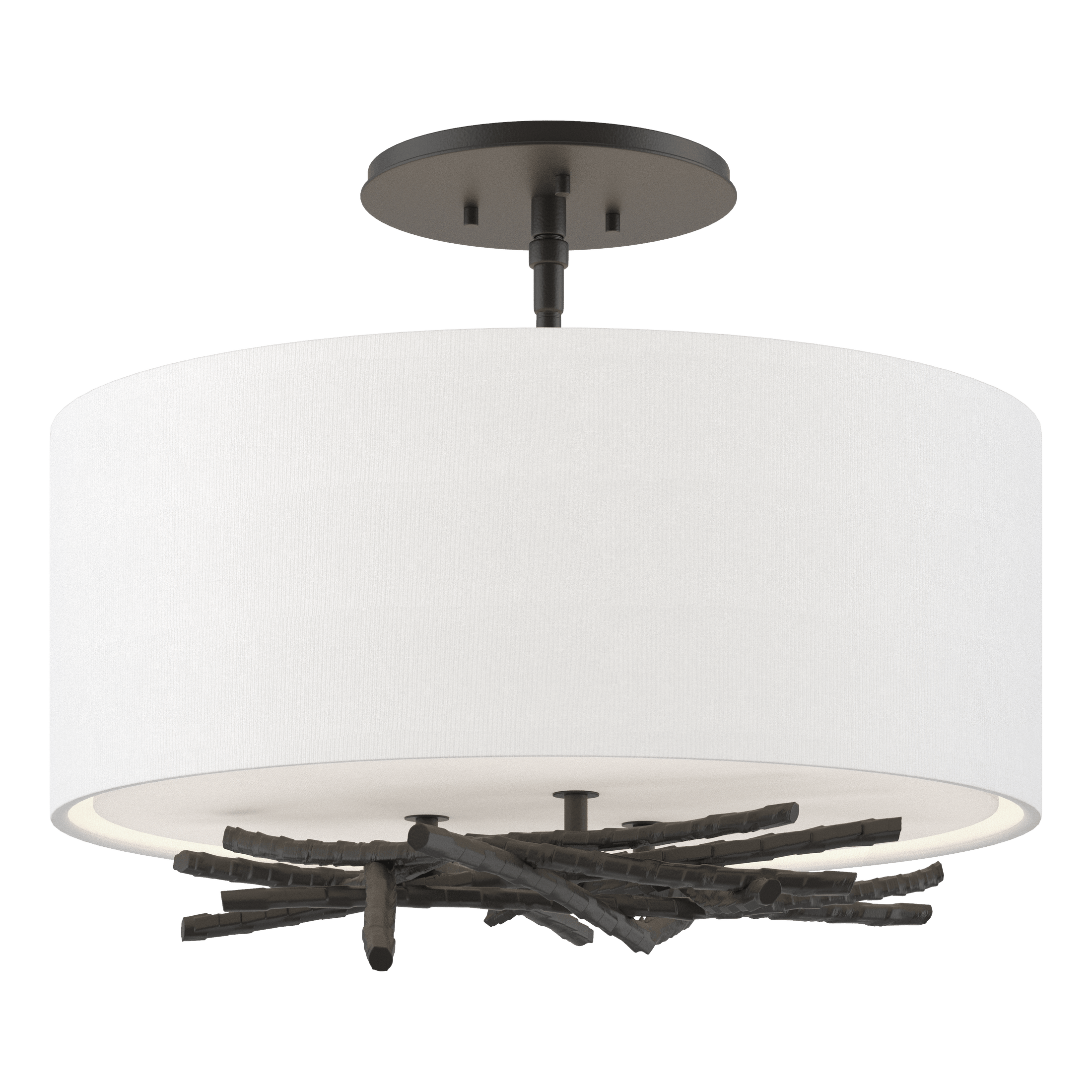 Brindille 3-Light Semi-Flush Mount Fixture by Hubbardton Forge - Handcrafted Nature-Inspired Design