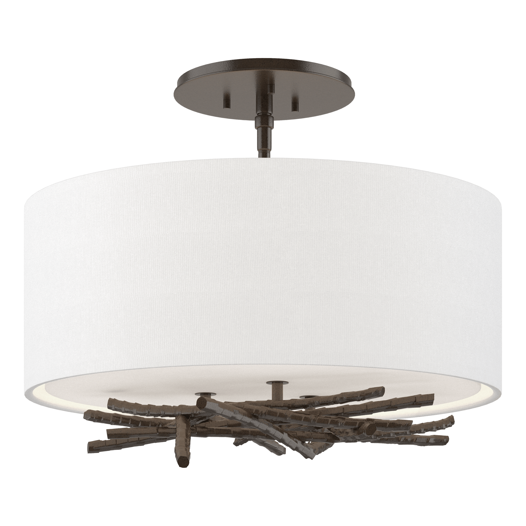 Brindille 3-Light Semi-Flush Mount Fixture by Hubbardton Forge - Handcrafted Nature-Inspired Design