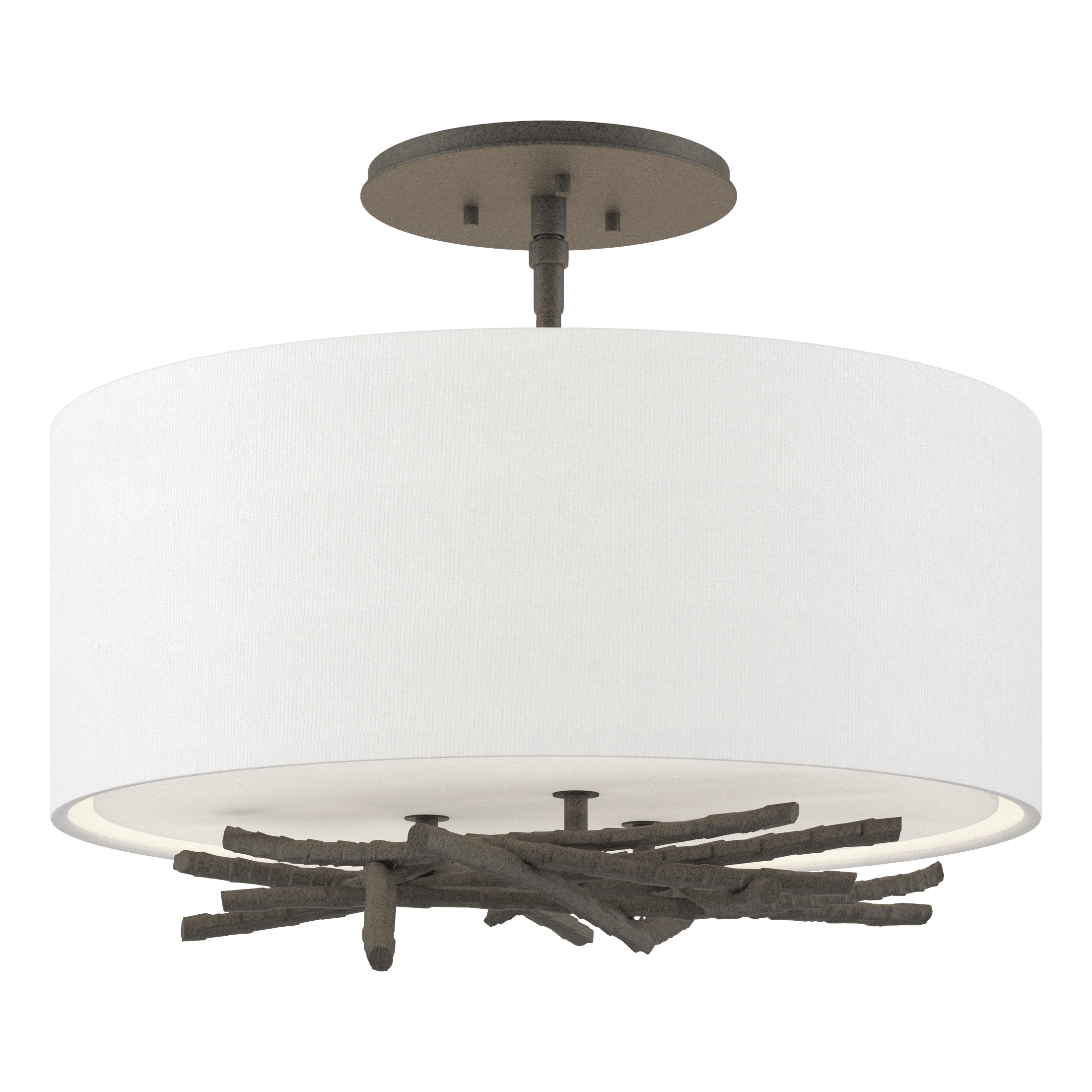 Brindille 3-Light Semi-Flush Mount Fixture by Hubbardton Forge - Handcrafted Nature-Inspired Design