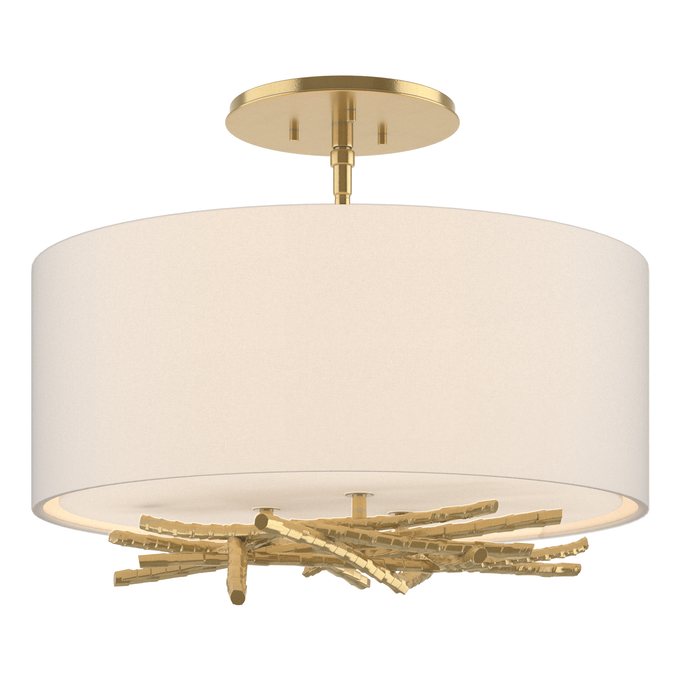 Brindille 3-Light Semi-Flush Mount Fixture by Hubbardton Forge - Handcrafted Nature-Inspired Design