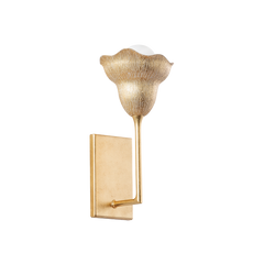 Hudson Valley Lighting Alora Wall Sconce 1281 - Elegant Dimmable Wall Light with Floral Shades, UL Damp Rated