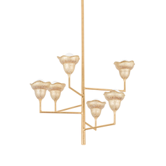 Alora 6-Light Chandelier by Hudson Valley Lighting - Vintage Gold Leaf, Dimmable, UL Damp Rated