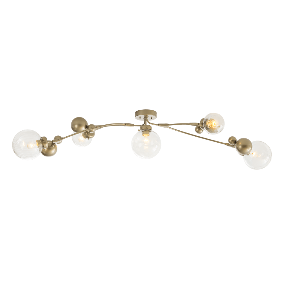 Hubbardton Forge Sprig 5-Light Semi-Flush Fixture in Multiple Finishes, Dimmable, UL Damp Rated