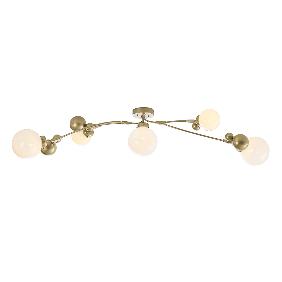 Hubbardton Forge Sprig 5-Light Semi-Flush Fixture in Multiple Finishes, Dimmable, UL Damp Rated