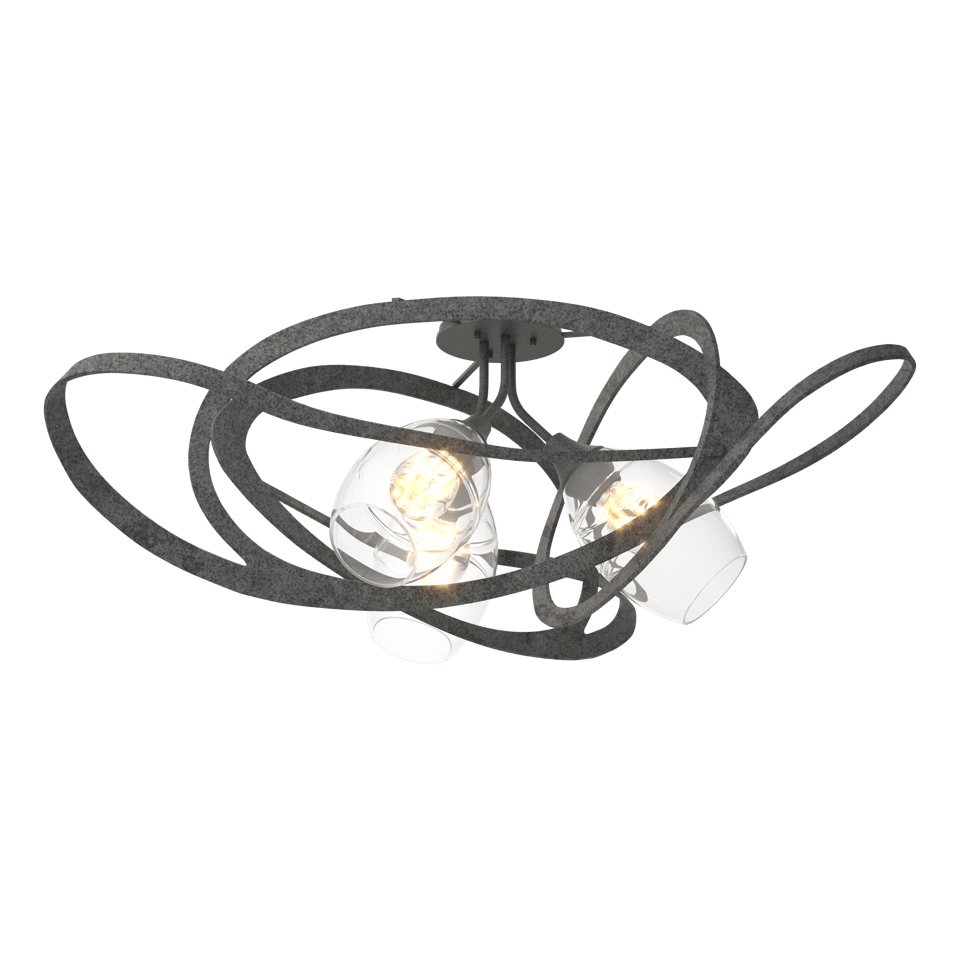 Hubbardton Forge Nest 128720 Semi-Flush Pendant Light with Dimmable Hand-Blown Glass Shades