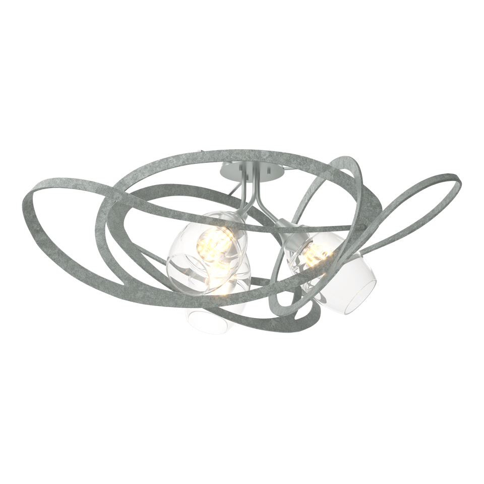 Hubbardton Forge Nest 128720 Semi-Flush Pendant Light with Dimmable Hand-Blown Glass Shades