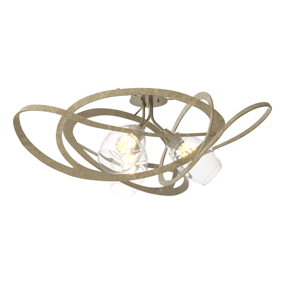 Hubbardton Forge Nest 128720 Semi-Flush Pendant Light with Dimmable Hand-Blown Glass Shades