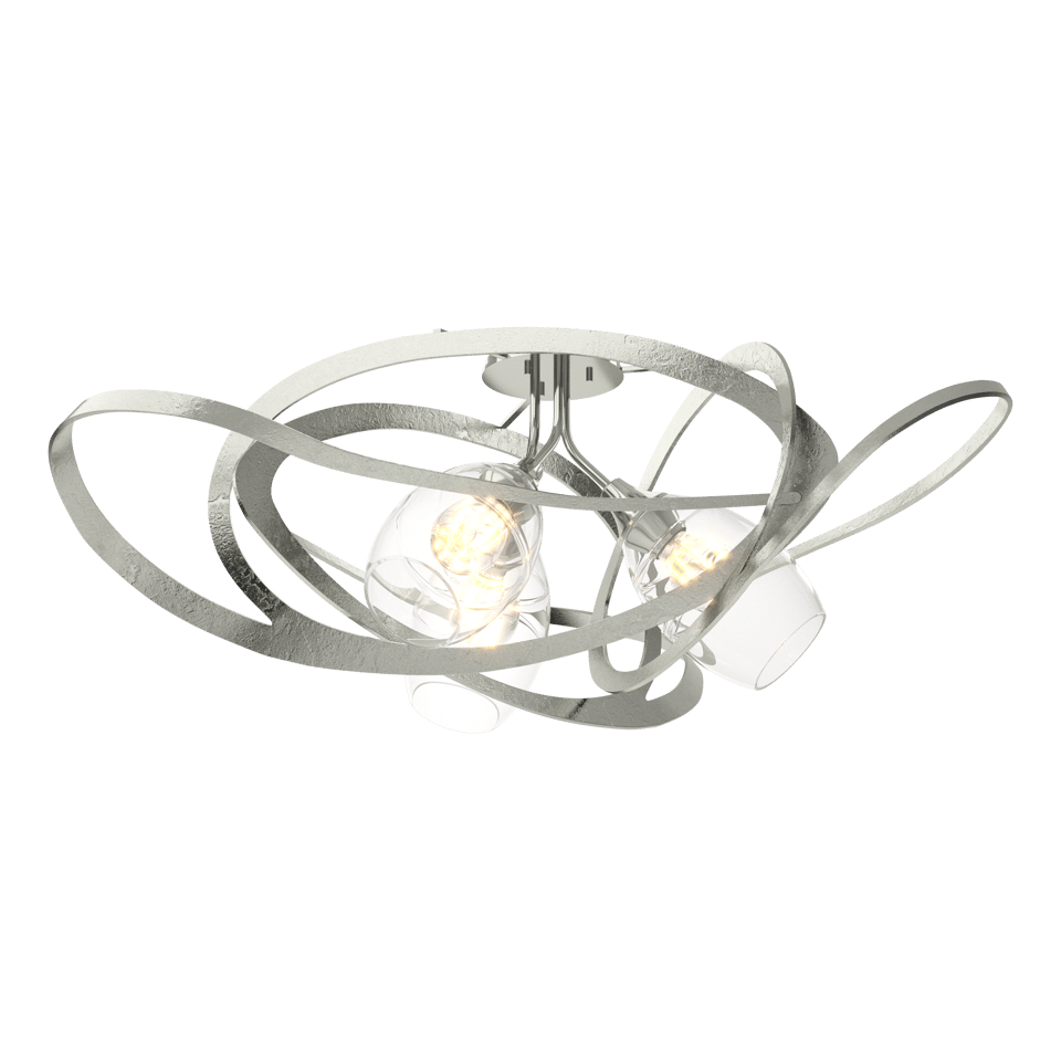 Hubbardton Forge Nest 128720 Semi-Flush Pendant Light with Dimmable Hand-Blown Glass Shades