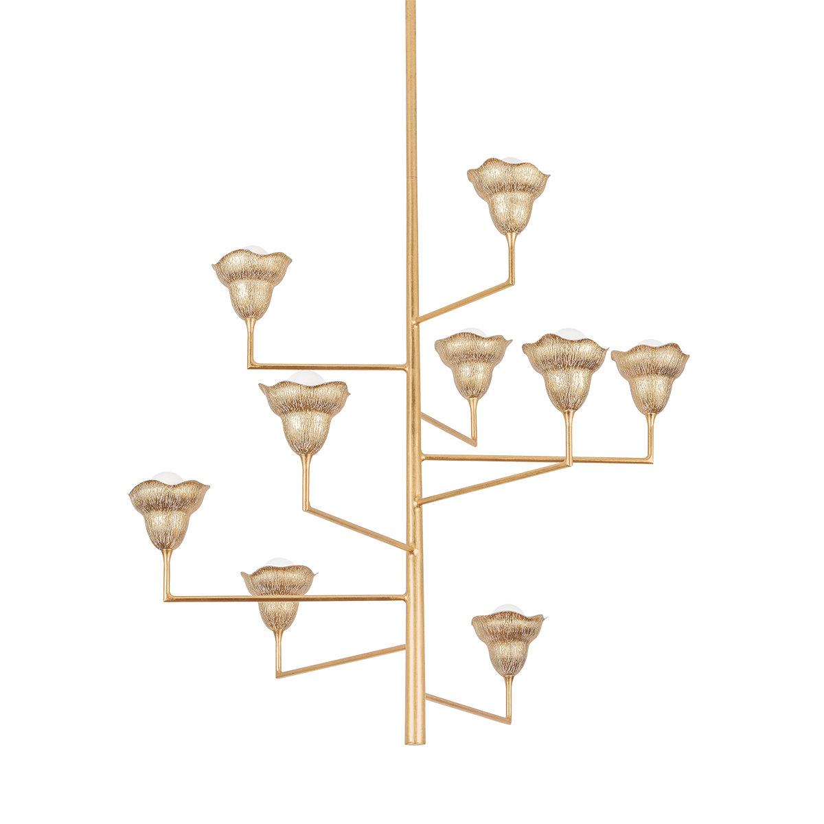 Alora 9-Light Chandelier by Hudson Valley Lighting - Vintage Gold Leaf & White Plaster Finish