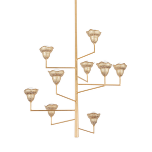 Alora 9-Light Chandelier by Hudson Valley Lighting - Vintage Gold Leaf & White Plaster Finish