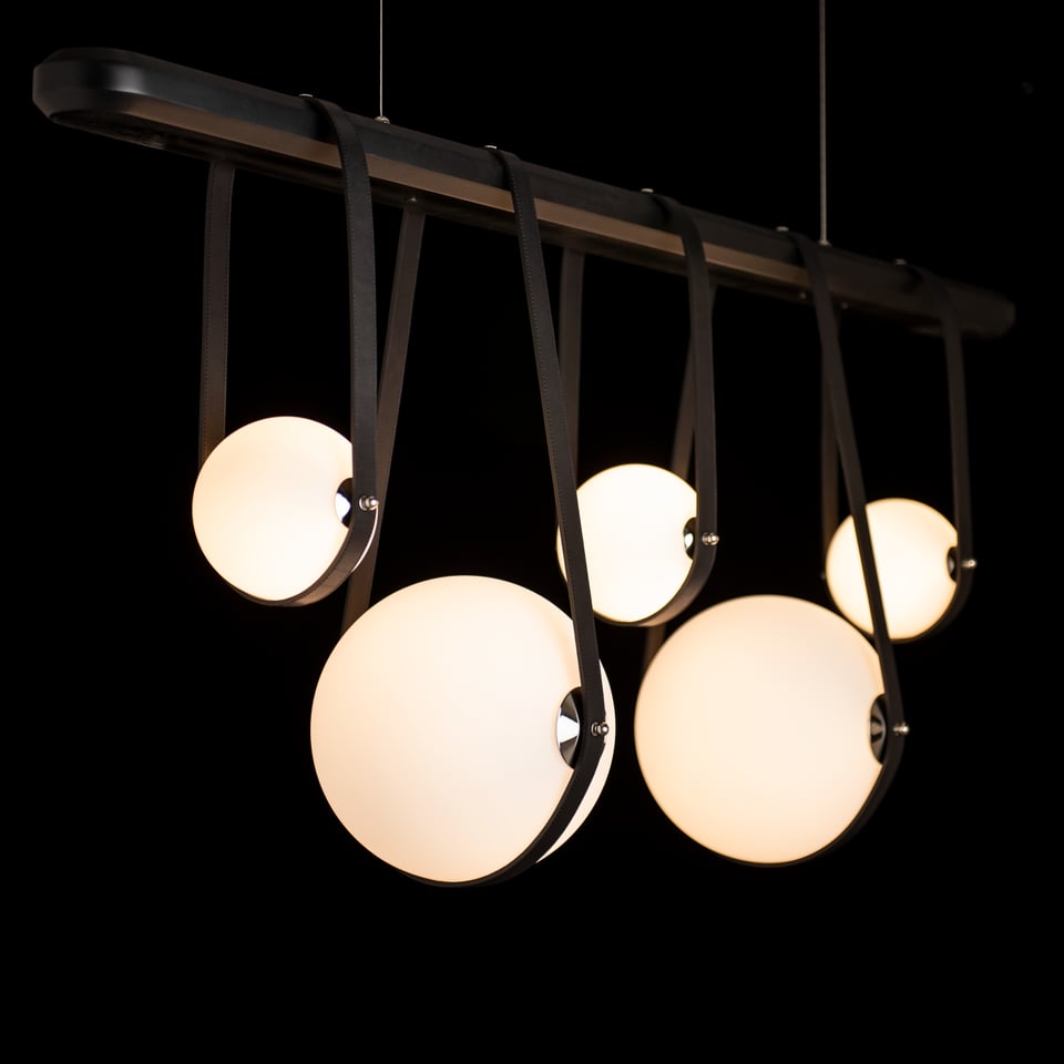 Hubbardton Forge Derby 5-Light LED Pendant, Dimmable Opal Glass, Energy Efficient, UL Damp Rated