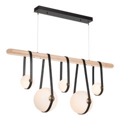 Hubbardton Forge Derby 5-Light LED Pendant, Dimmable Opal Glass, Energy Efficient, UL Damp Rated