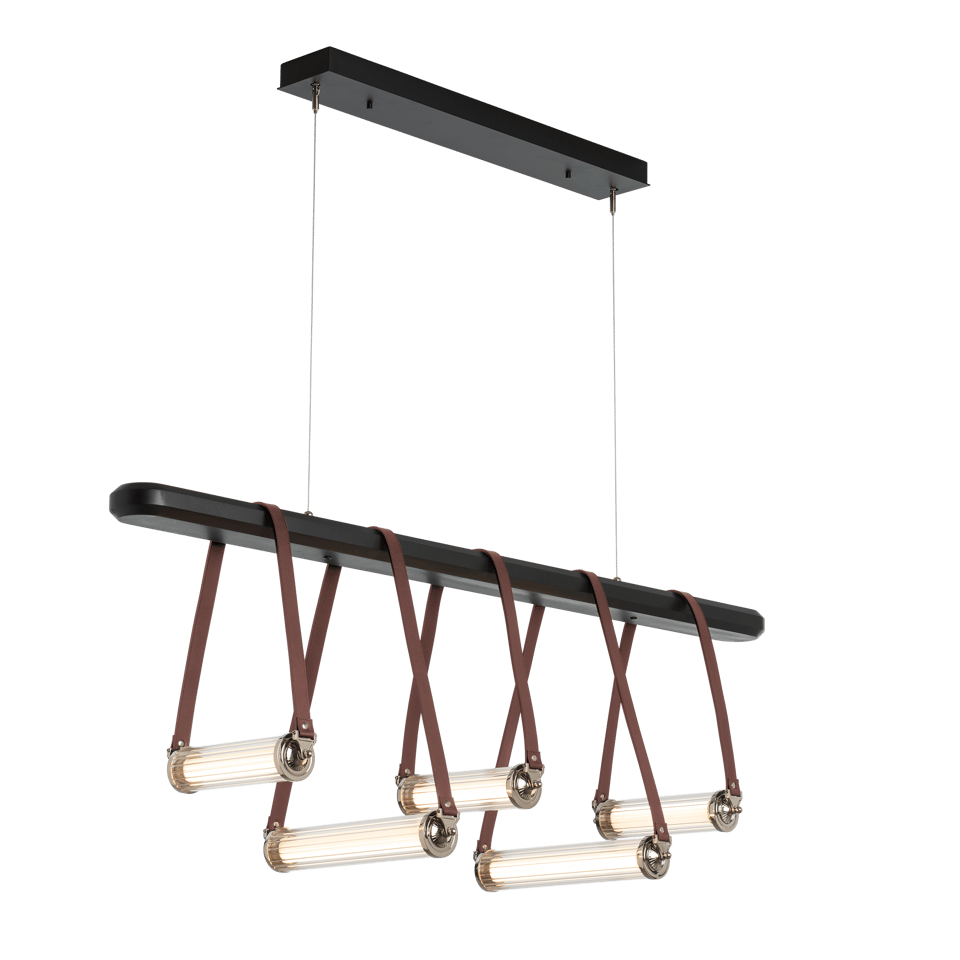 York Linear 5-Light LED Pendant by Hubbardton Forge, Dimmable, Energy-Efficient, Adjustable Height