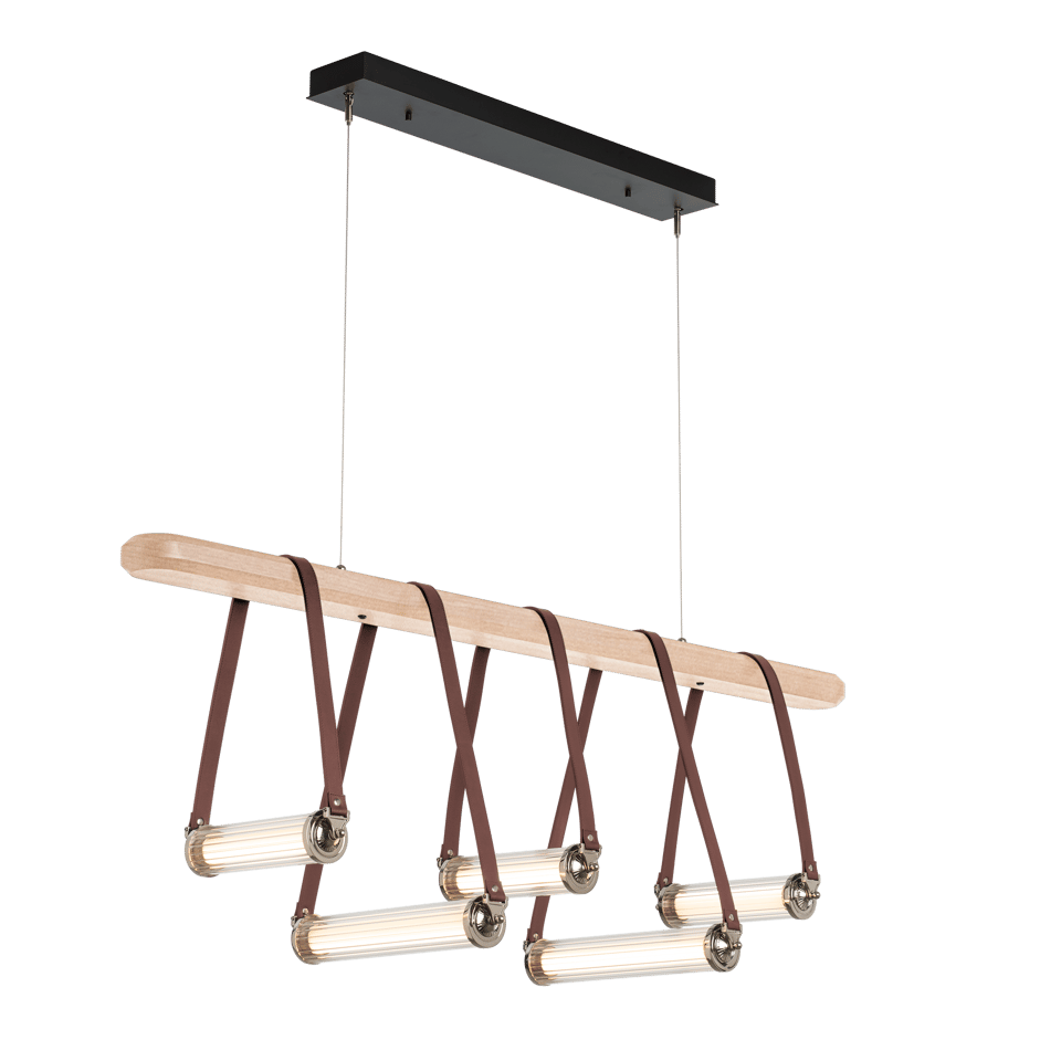 York Linear 5-Light LED Pendant by Hubbardton Forge, Dimmable, Energy-Efficient, Adjustable Height