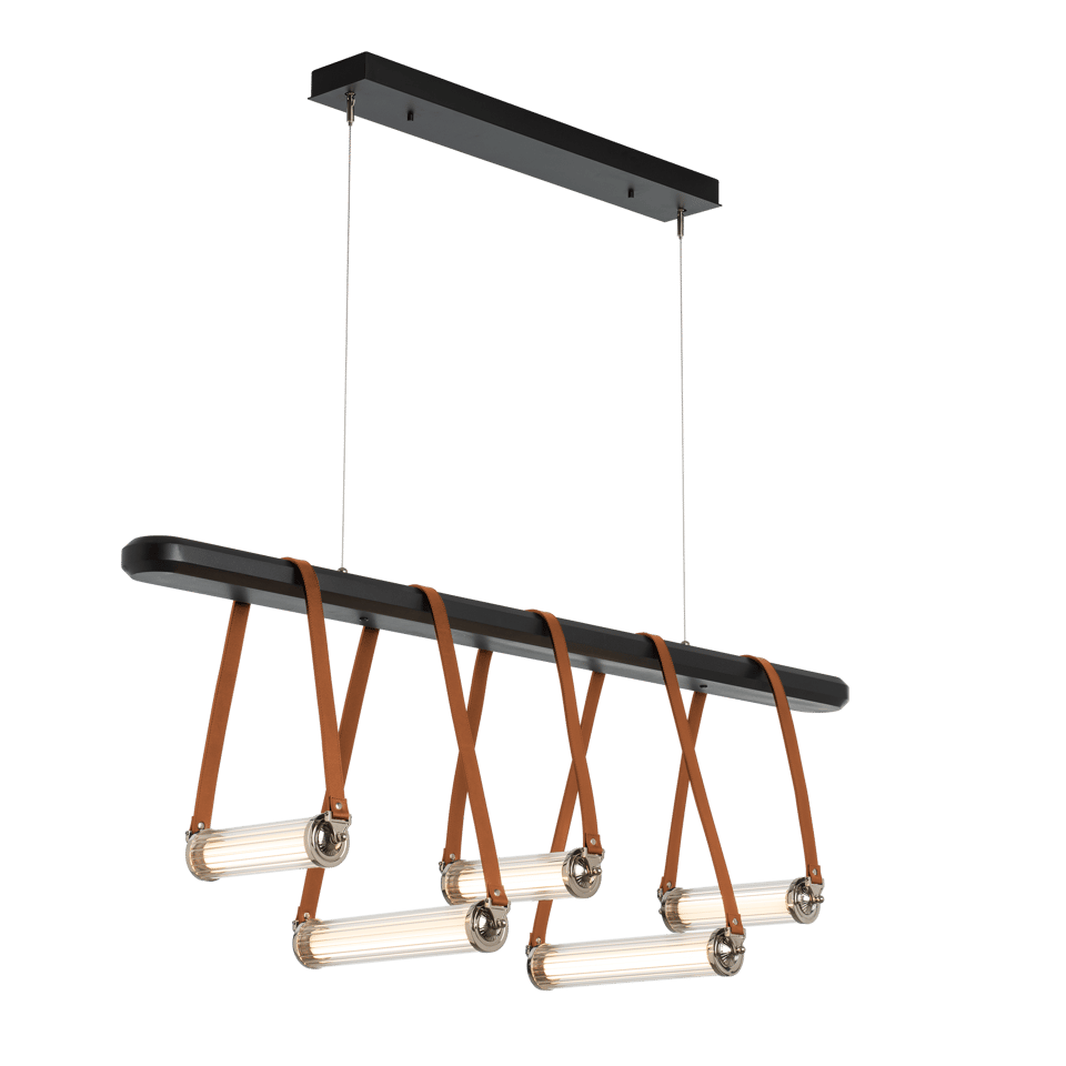 York Linear 5-Light LED Pendant by Hubbardton Forge, Dimmable, Energy-Efficient, Adjustable Height