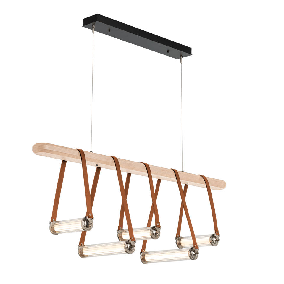 York Linear 5-Light LED Pendant by Hubbardton Forge, Dimmable, Energy-Efficient, Adjustable Height