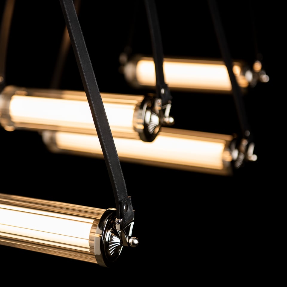 York Linear 5-Light LED Pendant by Hubbardton Forge, Dimmable, Energy-Efficient, Adjustable Height