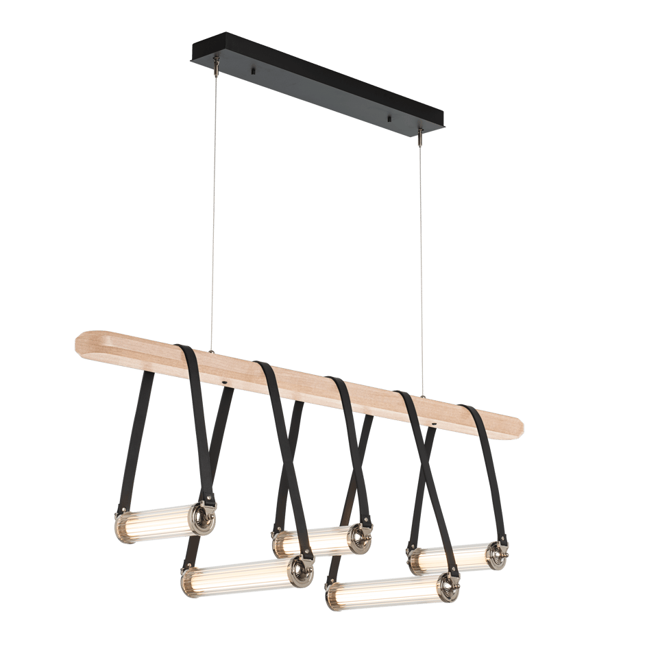 York Linear 5-Light LED Pendant by Hubbardton Forge, Dimmable, Energy-Efficient, Adjustable Height