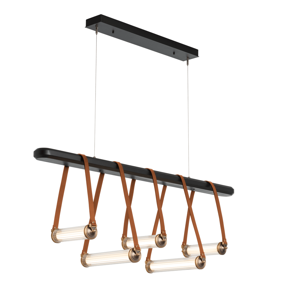 York Linear 5-Light LED Pendant by Hubbardton Forge, Dimmable, Energy-Efficient, Adjustable Height