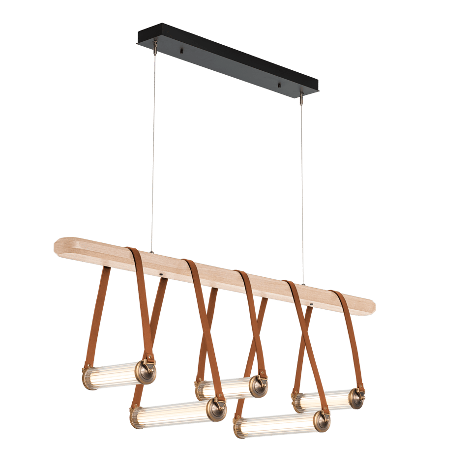 York Linear 5-Light LED Pendant by Hubbardton Forge, Dimmable, Energy-Efficient, Adjustable Height