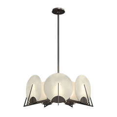 Hubbardton Forge Callisto 7-Light Pendant with Dimmable Alabaster Discs and Custom Finishes