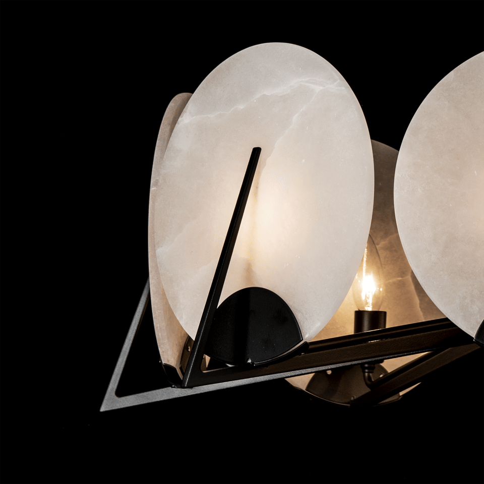 Hubbardton Forge Callisto 7-Light Pendant with Dimmable Alabaster Discs and Custom Finishes