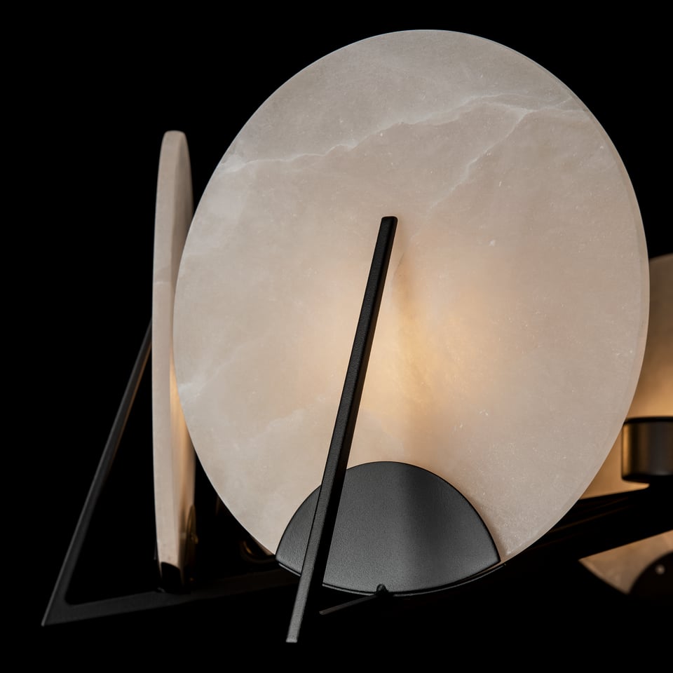 Hubbardton Forge Callisto 7-Light Pendant with Dimmable Alabaster Discs and Custom Finishes