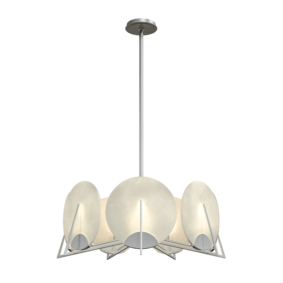 Hubbardton Forge Callisto 7-Light Pendant with Dimmable Alabaster Discs and Custom Finishes