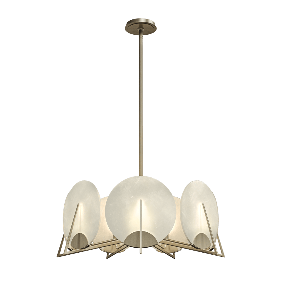 Hubbardton Forge Callisto 7-Light Pendant with Dimmable Alabaster Discs and Custom Finishes