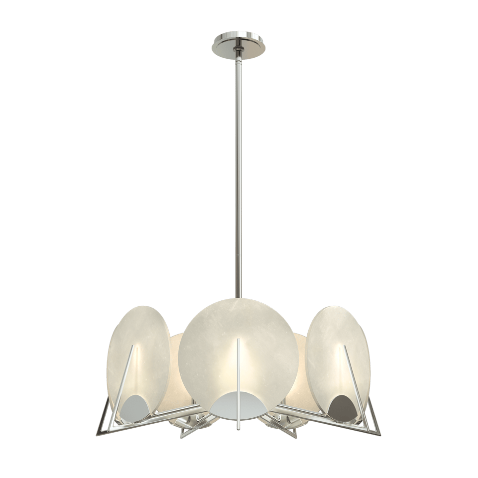 Hubbardton Forge Callisto 7-Light Pendant with Dimmable Alabaster Discs and Custom Finishes