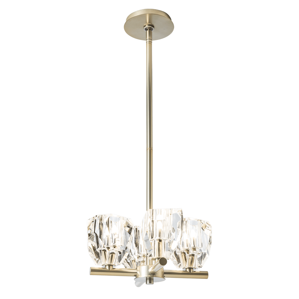 Gatsby 4-Light Semi-Flush/Pendant by Hubbardton Forge - Versatile Crystal Design, Dimmable Options