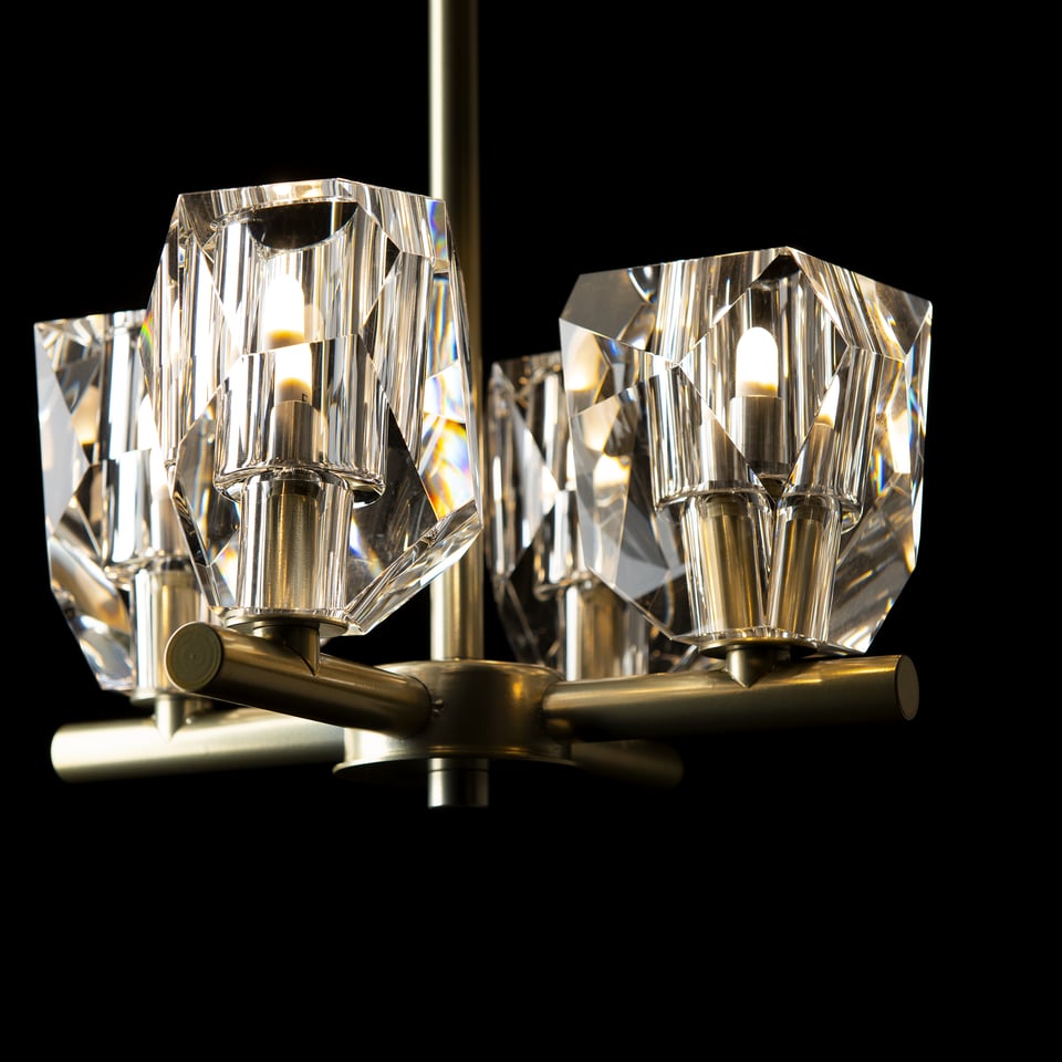 Gatsby 4-Light Semi-Flush/Pendant by Hubbardton Forge - Versatile Crystal Design, Dimmable Options