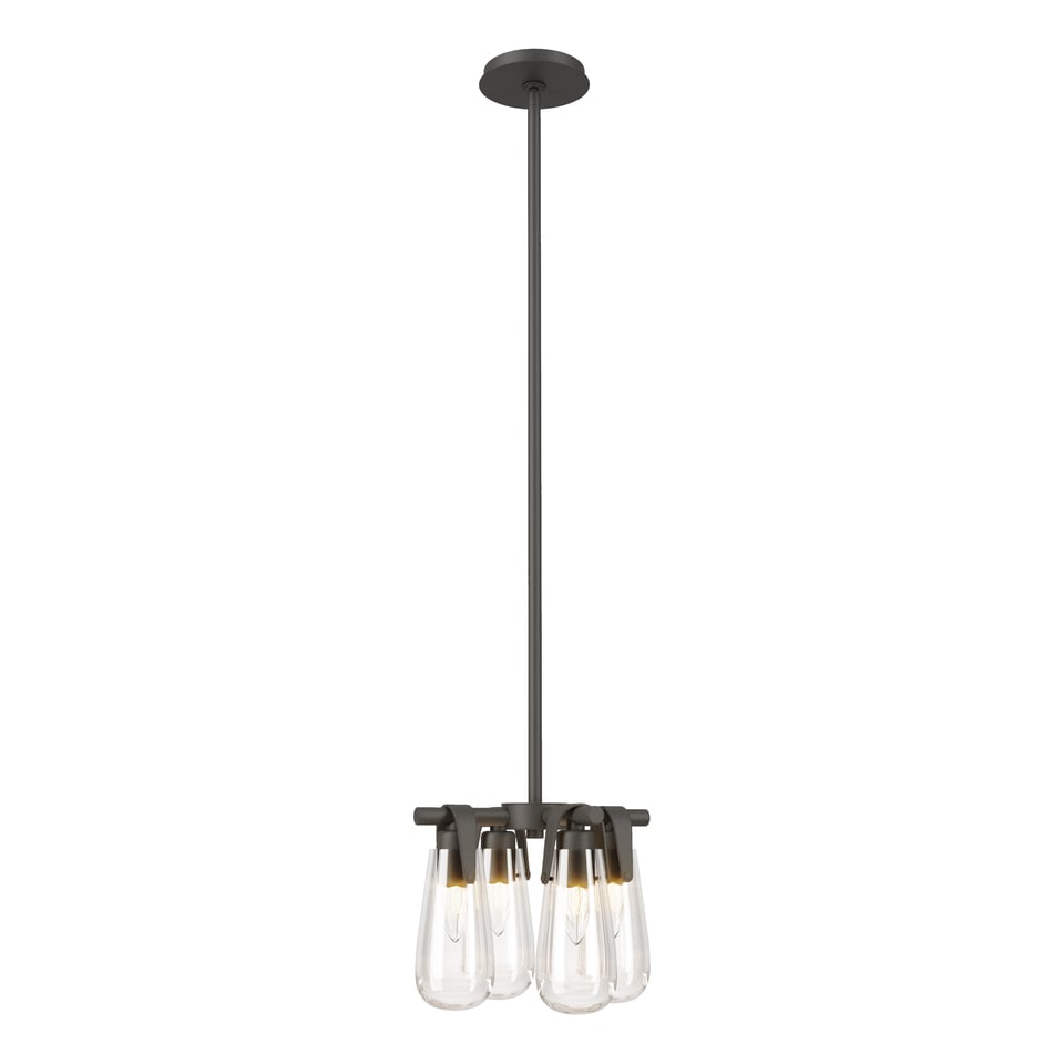 Eos 4-Light Semi-Flush/Pendant Fixture by Hubbardton Forge, Glass Shade with Adjustable Height