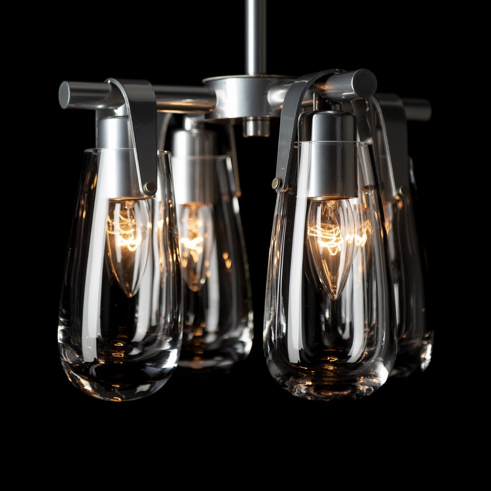 Eos 4-Light Semi-Flush/Pendant Fixture by Hubbardton Forge, Glass Shade with Adjustable Height