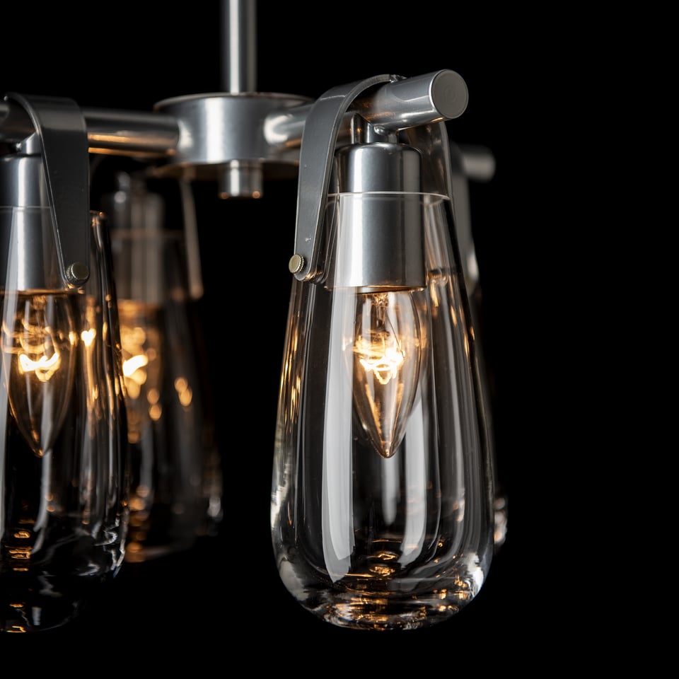 Eos 4-Light Semi-Flush/Pendant Fixture by Hubbardton Forge, Glass Shade with Adjustable Height