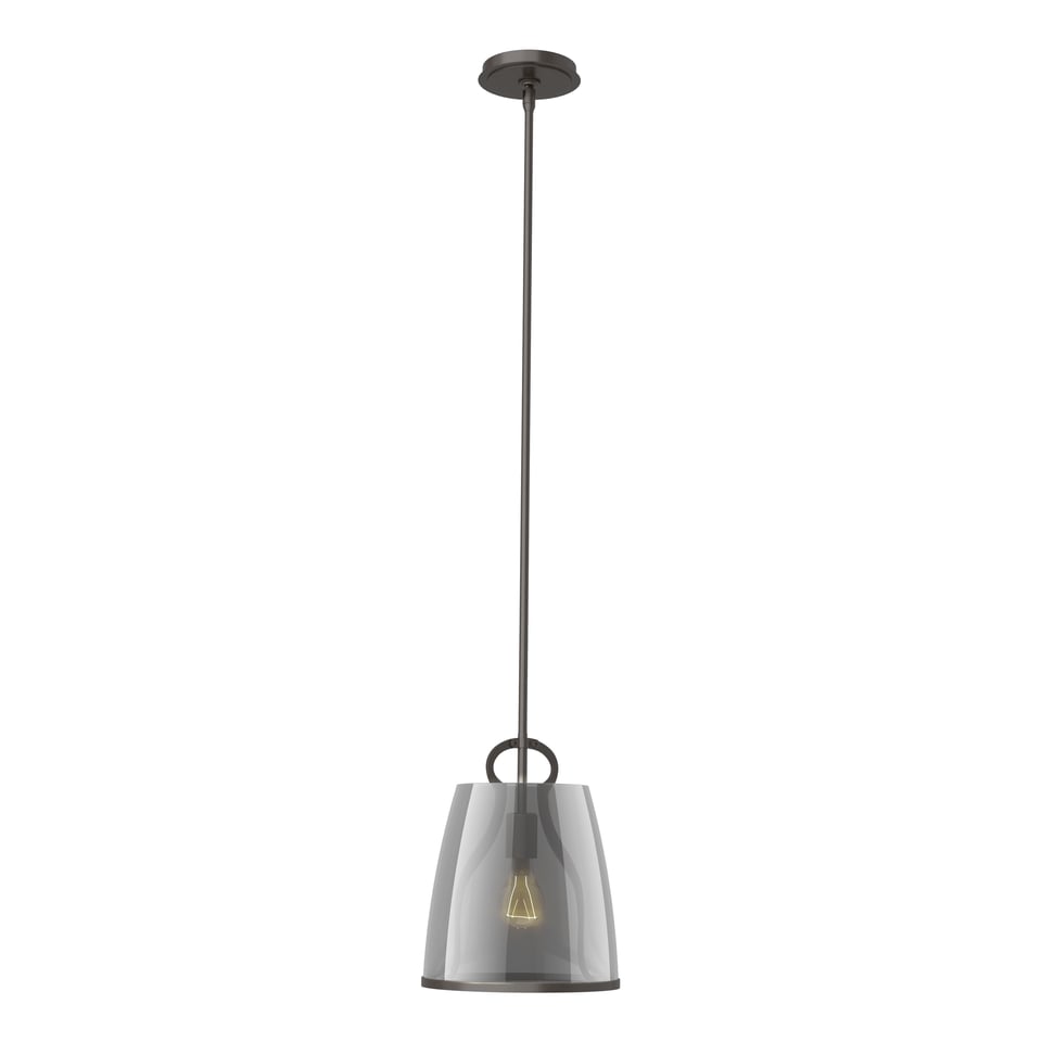 Hubbardton Forge Caliper Pendant Light 12.6” Height, Dimmable, Customizable Finishes, UL Damp Rated