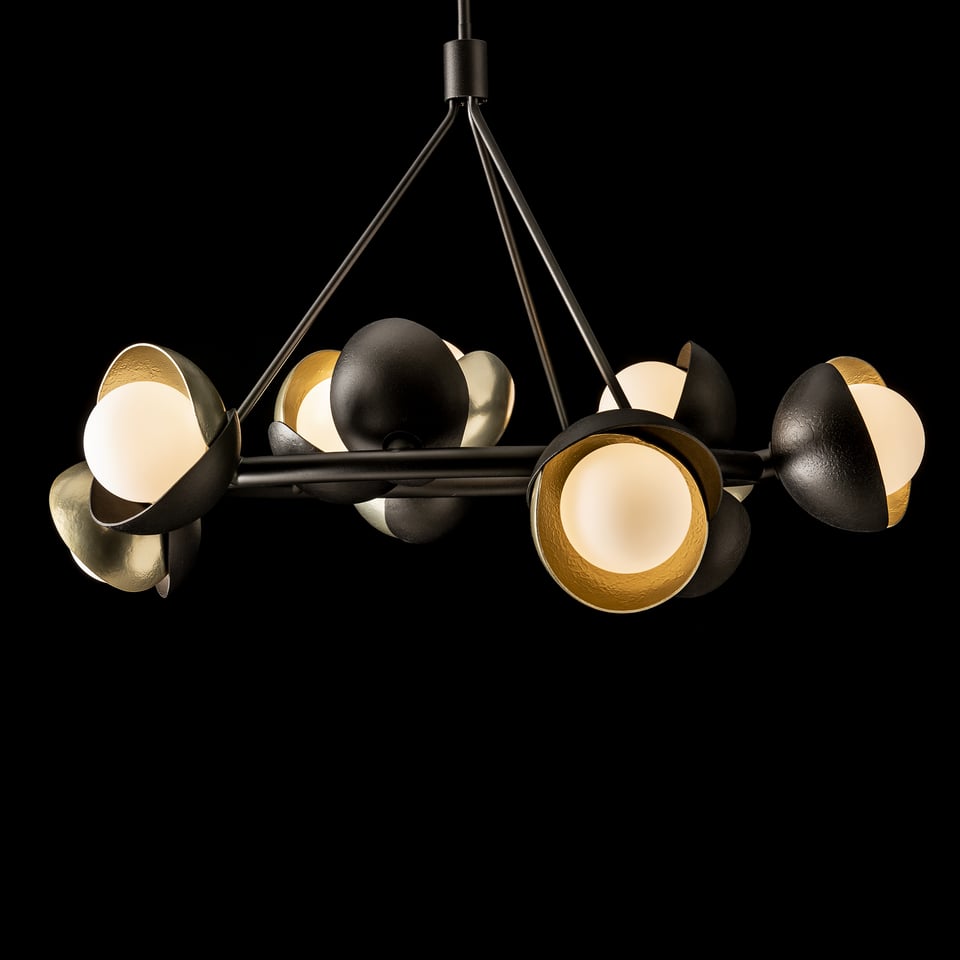 Brooklyn 9-Light Double Shade Pendant by Hubbardton Forge - Dimmable & Elegant Design