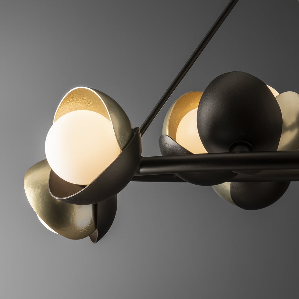 Brooklyn 9-Light Double Shade Pendant by Hubbardton Forge - Dimmable & Elegant Design