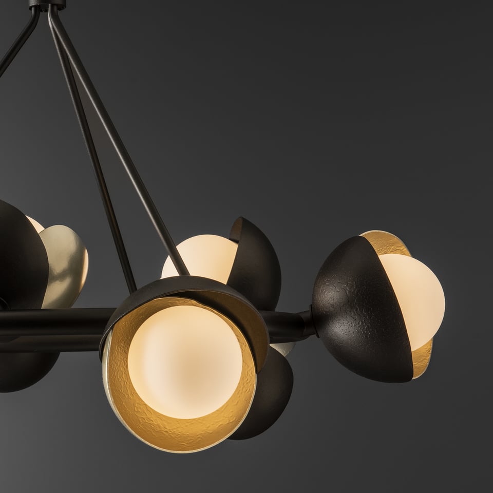 Brooklyn 9-Light Double Shade Pendant by Hubbardton Forge - Dimmable & Elegant Design