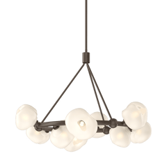 Ume 9-Light Ring Pendant by Hubbardton Forge - Frosted Glass Shades, Dimmable, Multiple Finish Options