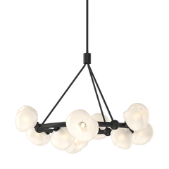 Ume 9-Light Ring Pendant by Hubbardton Forge - Frosted Glass Shades, Dimmable, Multiple Finish Options