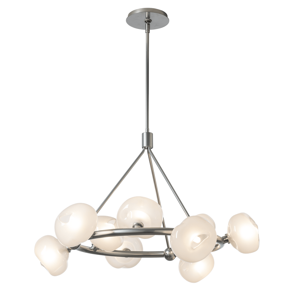 Ume 9-Light Ring Pendant by Hubbardton Forge - Frosted Glass Shades, Dimmable, Multiple Finish Options