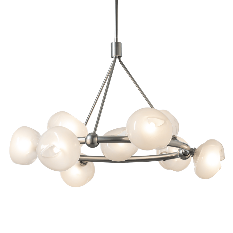 Ume 9-Light Ring Pendant by Hubbardton Forge - Frosted Glass Shades, Dimmable, Multiple Finish Options