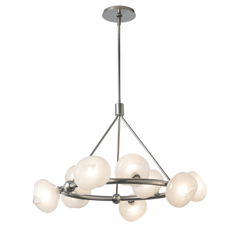 Ume 9-Light Ring Pendant by Hubbardton Forge - Frosted Glass Shades, Dimmable, Multiple Finish Options