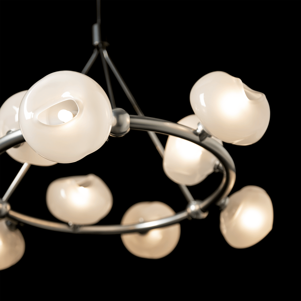 Ume 9-Light Ring Pendant by Hubbardton Forge - Frosted Glass Shades, Dimmable, Multiple Finish Options