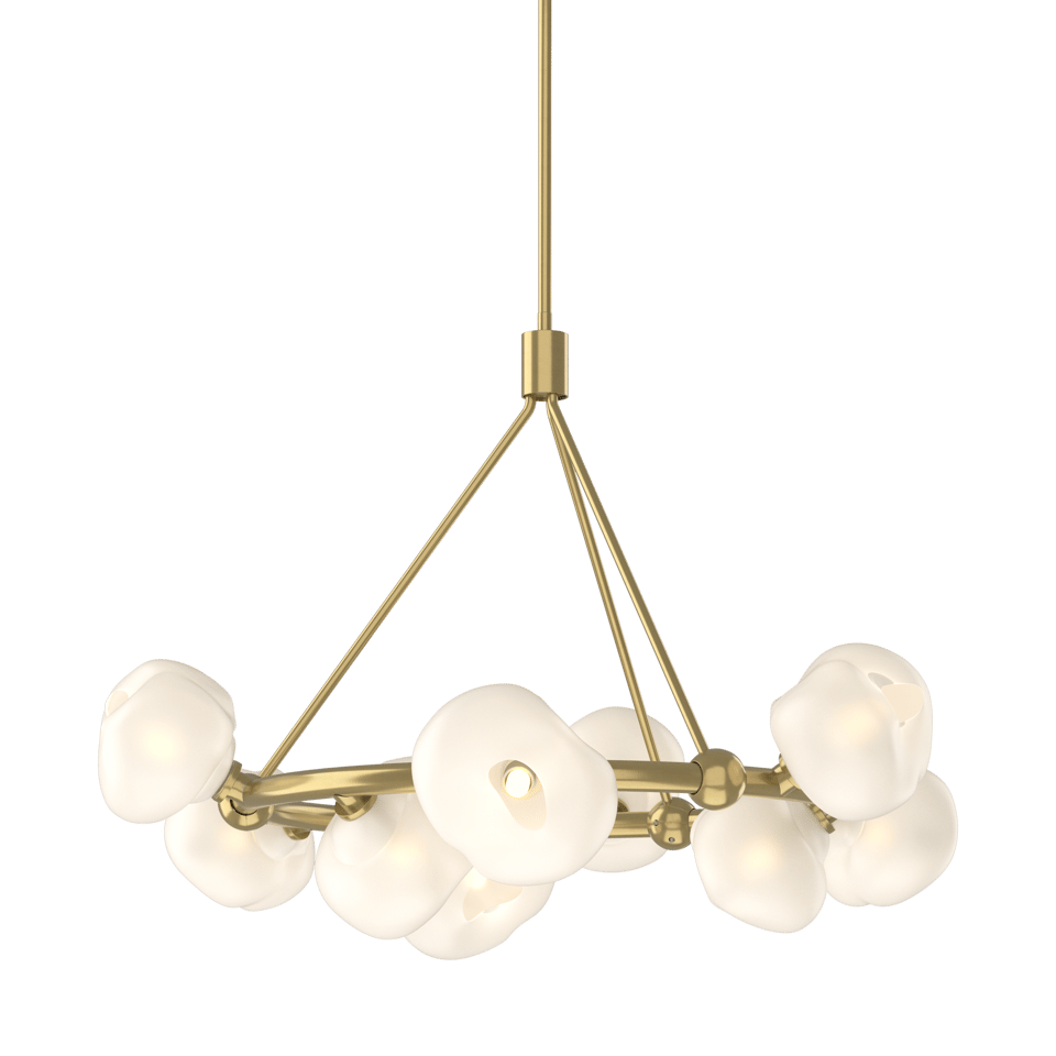 Ume 9-Light Ring Pendant by Hubbardton Forge - Frosted Glass Shades, Dimmable, Multiple Finish Options